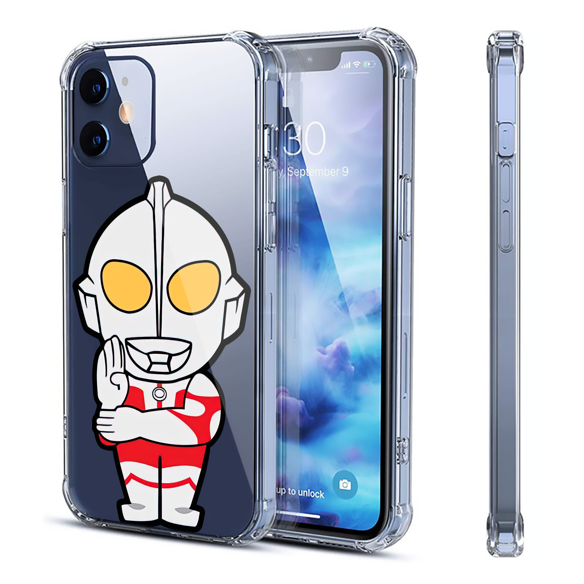 （画像用） ウルトラマン Ultraman 【iPhone 12シリーズ対応】透明スマホケース（クリアソフトケース）